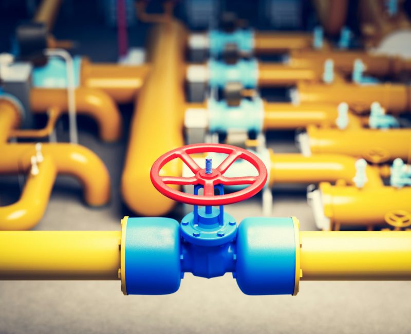 Gas valve on pipeline